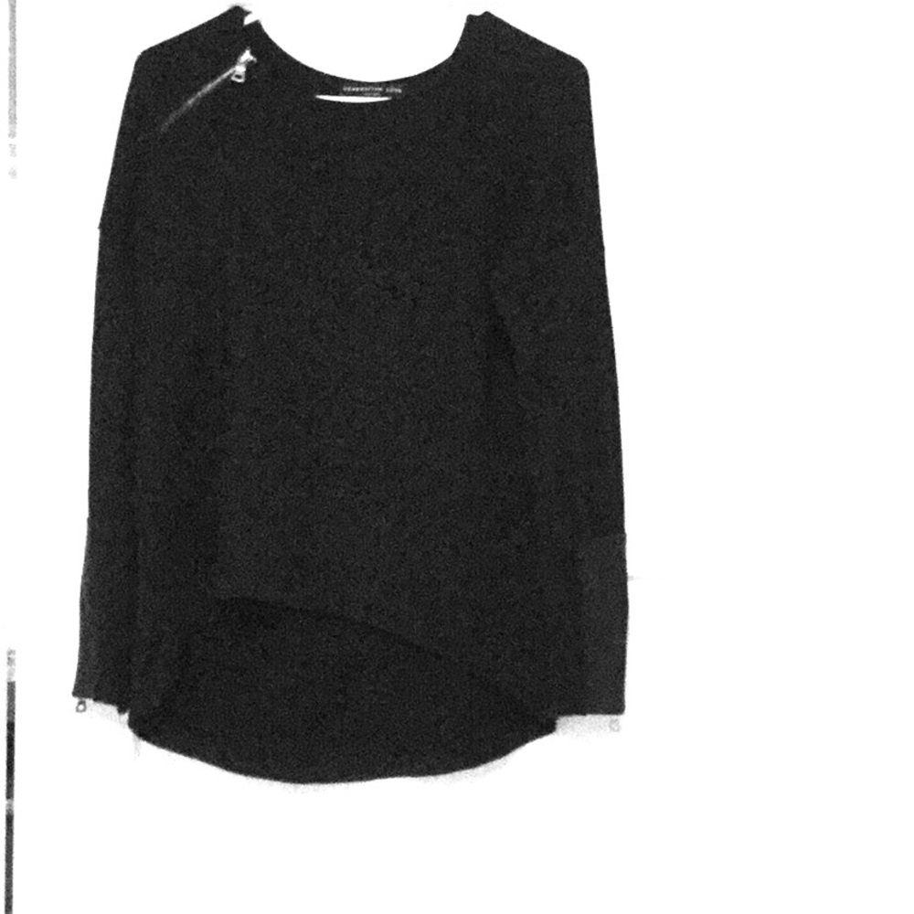 Leather trimmed tunic